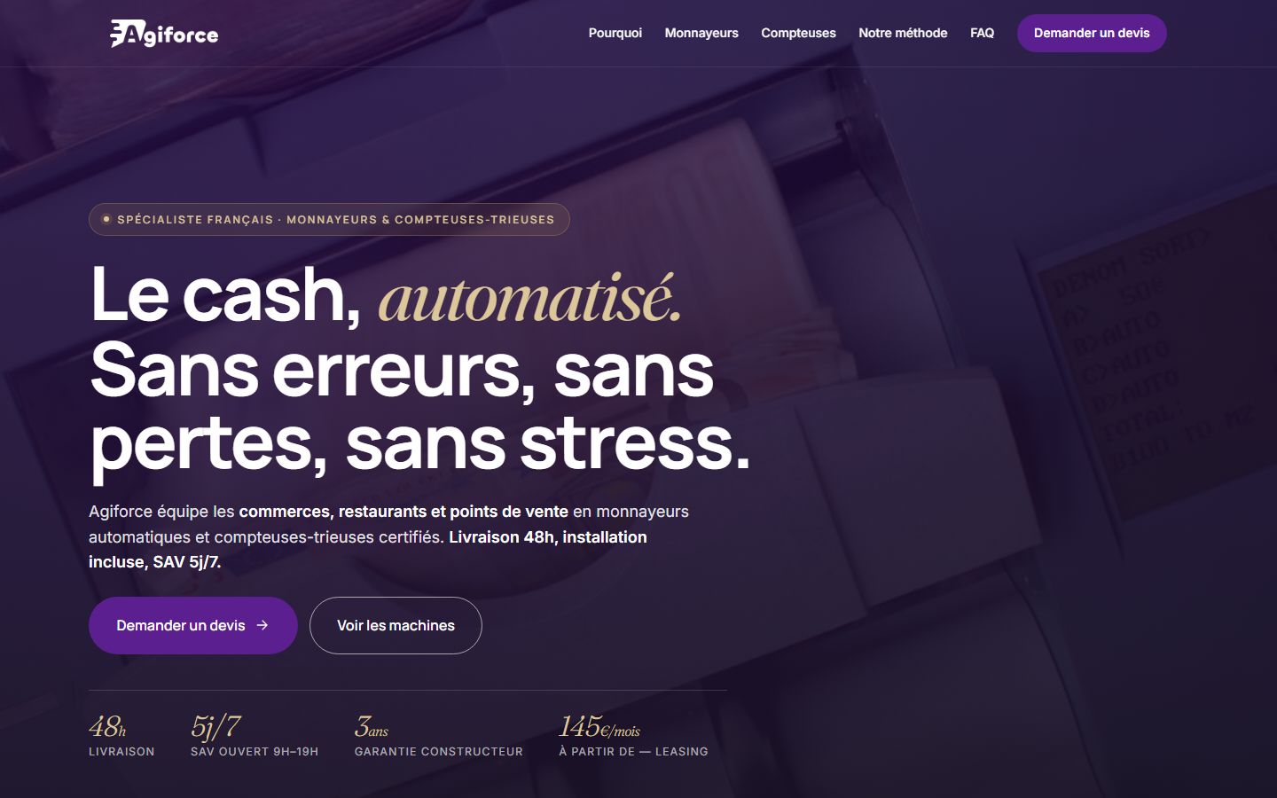 AGIFORCE, cash automatisé